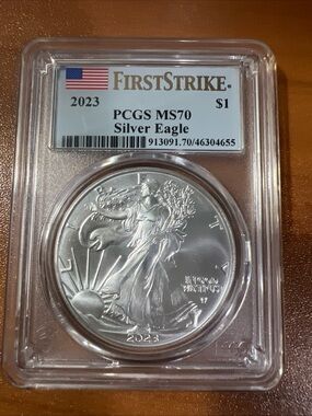 2023 First Strike PCGS American Eagle MS70 Silver Fine 1oz Eagle $1 Liberty